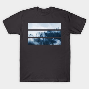 Rectangle Misty Forest Landscape Cut Out T-Shirt